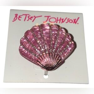 BETSEY JOHNSON Mermaid Jewels Glittering Pale Pink & Silver Stretch Ring NEW NWT